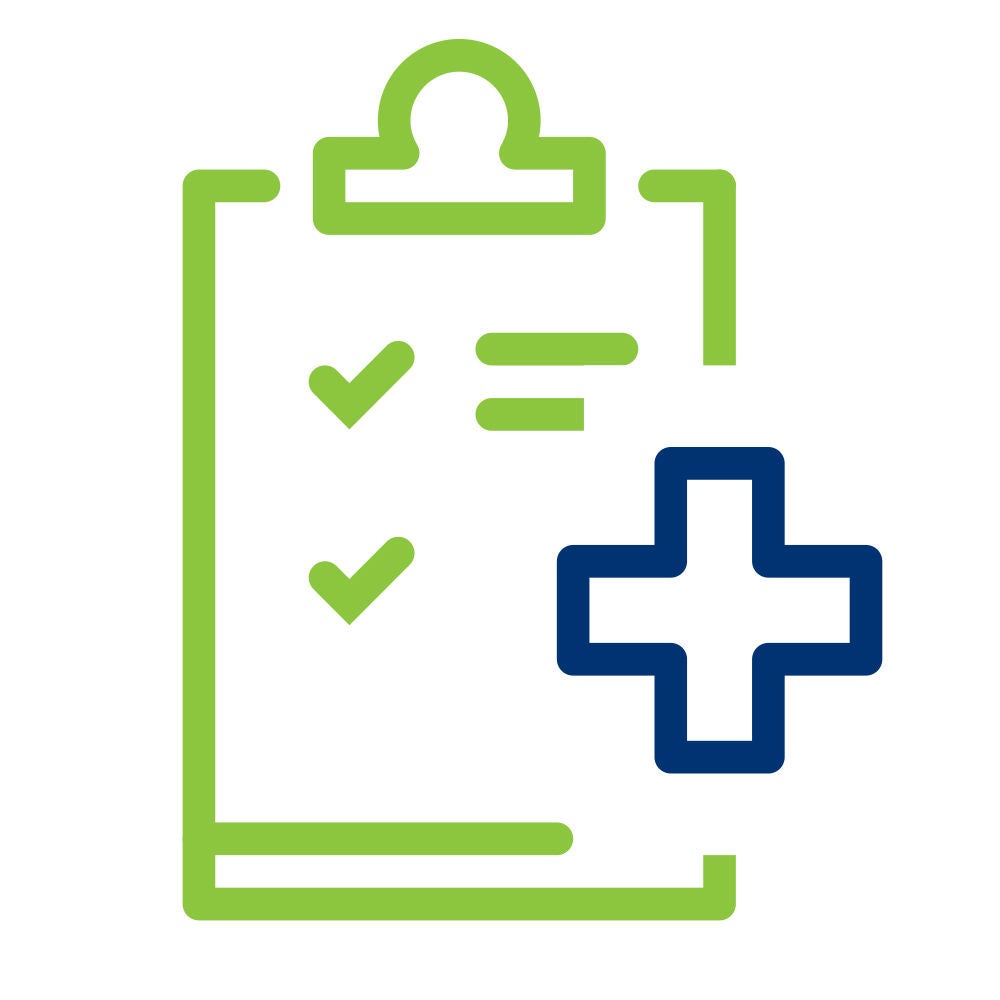 Presse-papiers avec vérifier marques et un plus icône