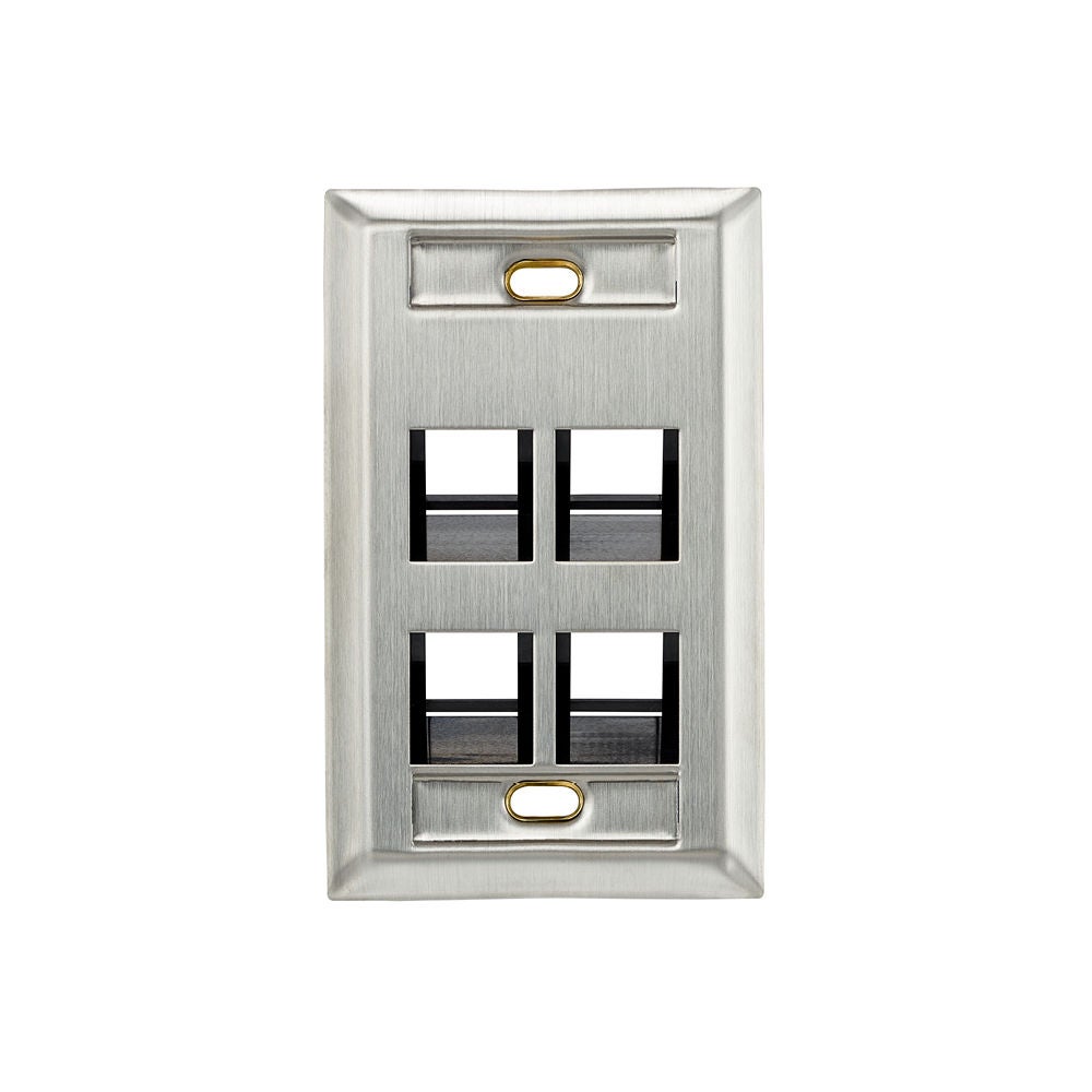 QUICKPORT Incliné Inoxydable Acier Wallplates avec IDENTIFIANT Fenêtres